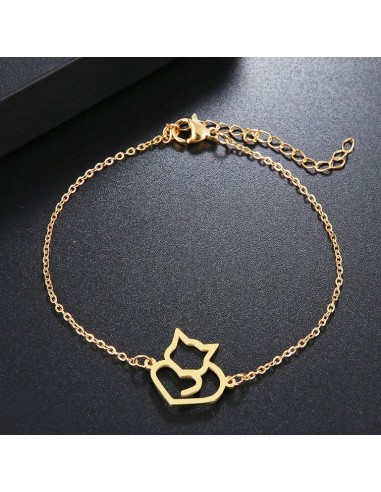 Bracelet chat (argent ou doré)