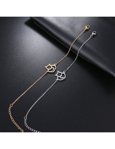 Bracelet chat (argent ou doré)
