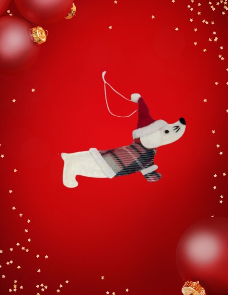 Kerstdecoratie hond (vilt)