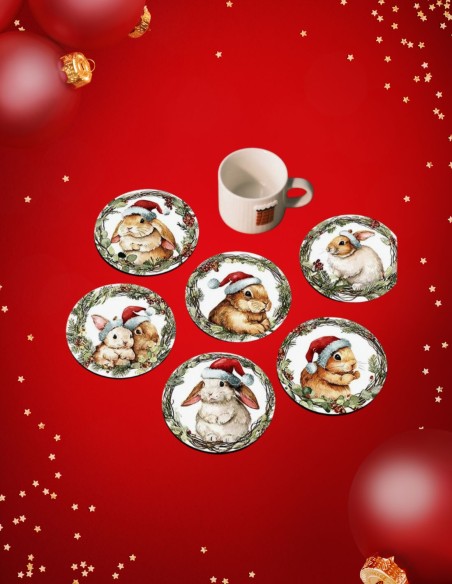 Onderzetters Kerstkonijn