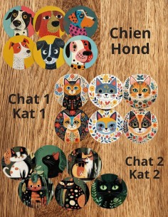 Dessous de verres en bois (3 modèles chien ou chat)